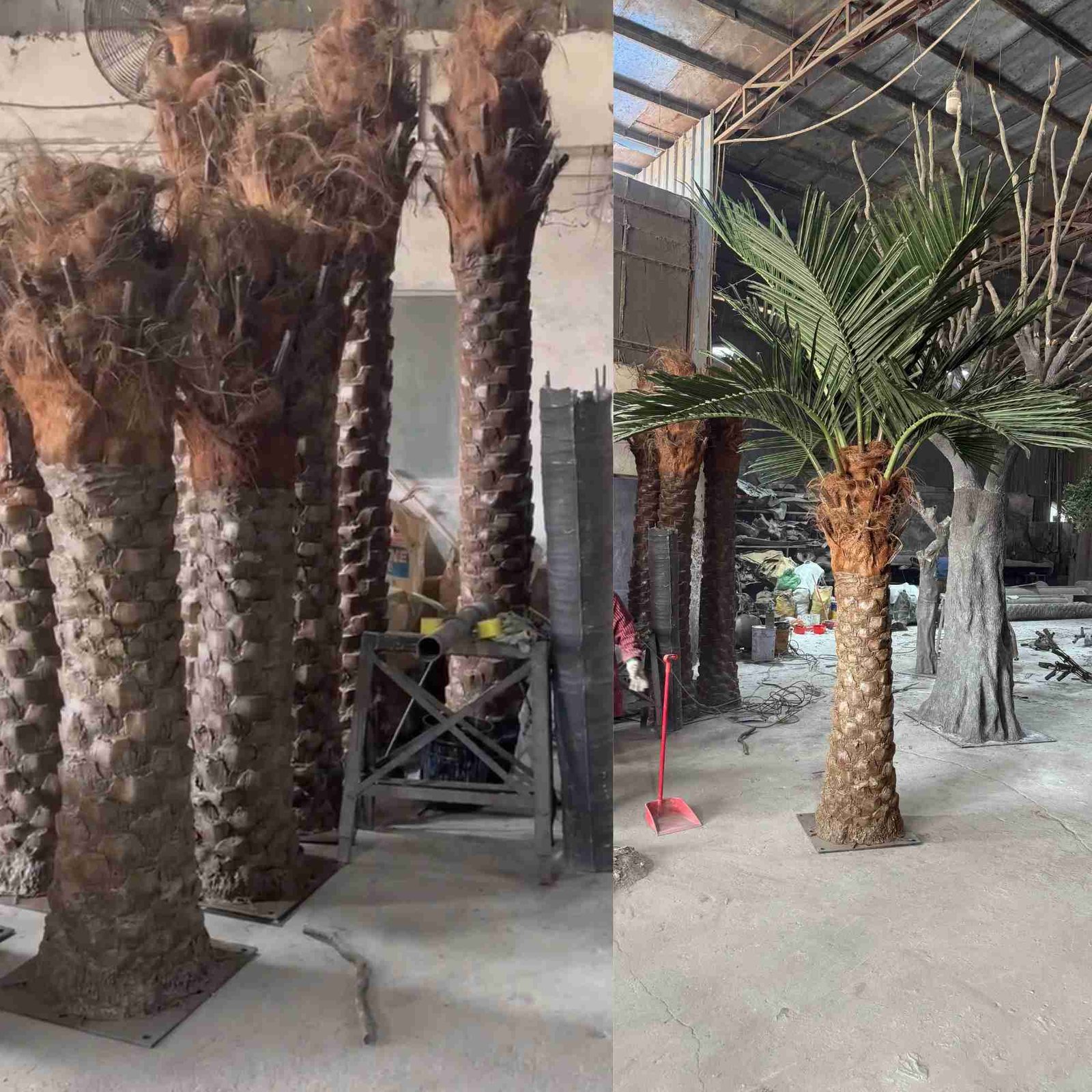 Artificial palm tree production