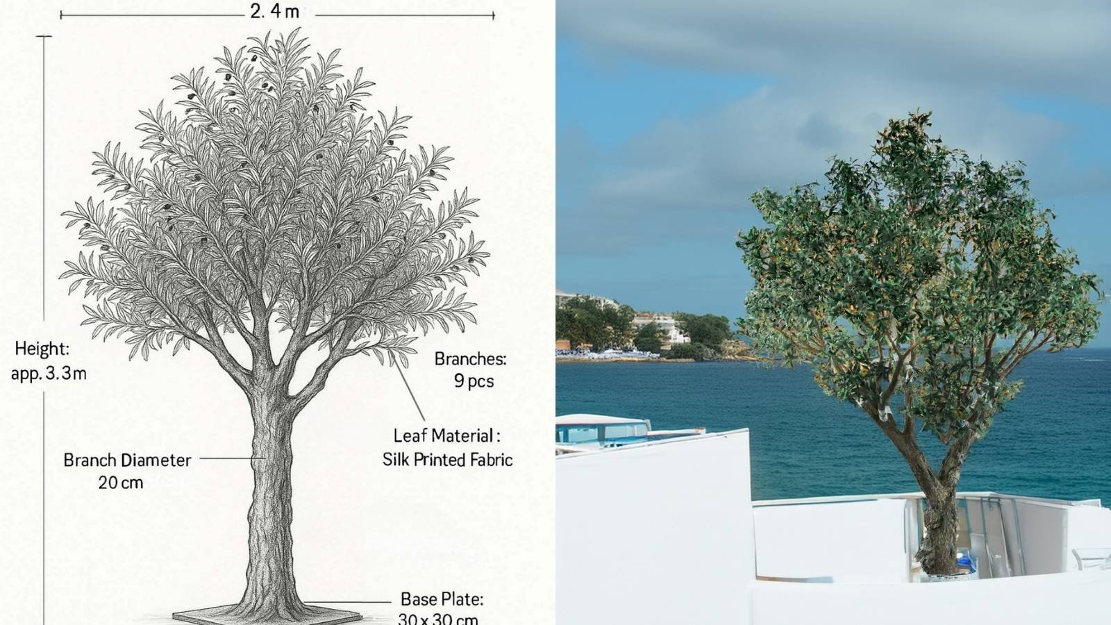 Artificial Olive Tree 3D Model