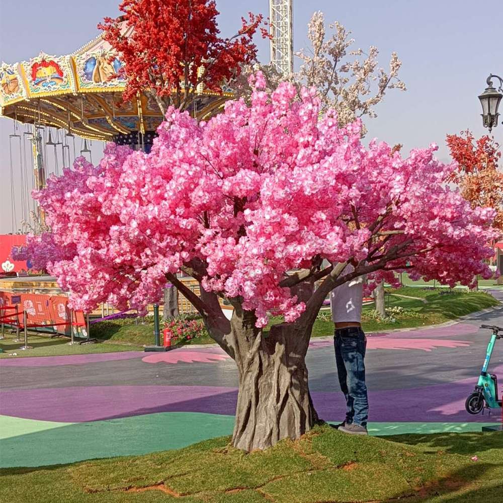 Custom cherry blossom tree for interior displays Custom artificial cherry blossom tree used in a commercial interior display