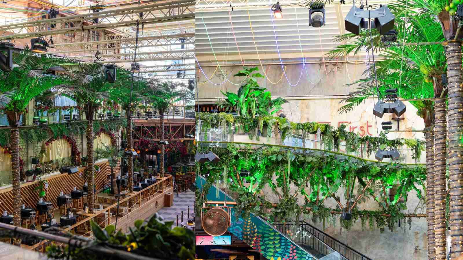 artificial palm trees installation