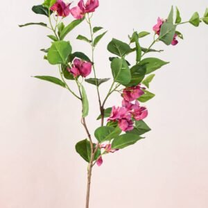 Long-stem artificial bougainvillea branch, realistic botanical tree components for bespoke architectural greenery.