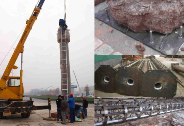 Oakco artificial tree foundation engineering blueprint and site installation