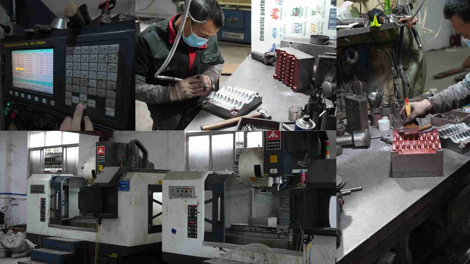 CNC machining equipment used during mould production for custom artificial tree trunks
