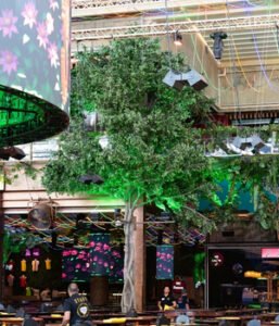 Custom artificial indoor tree installed for a commercial landscape project