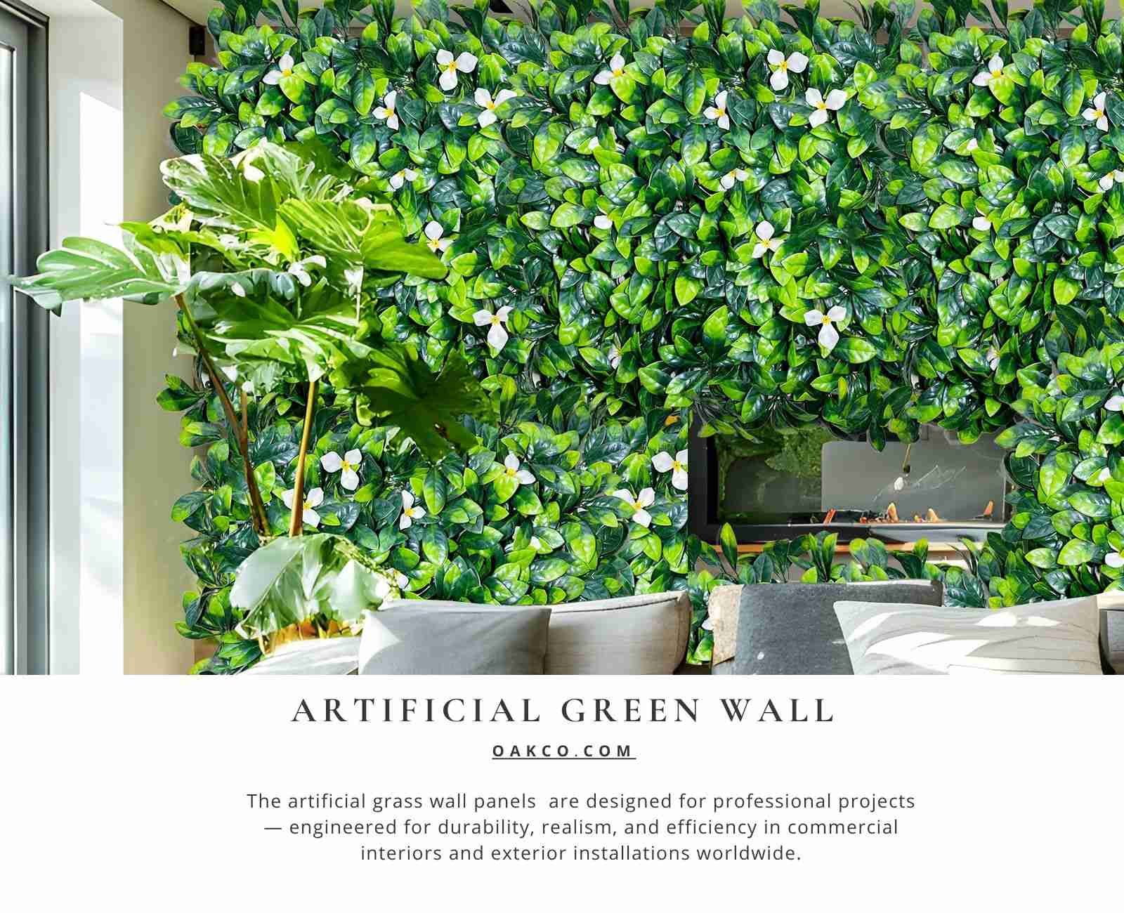 Artificial green wall catalog cover for vertical greenery panels and commercial interior wall decoration