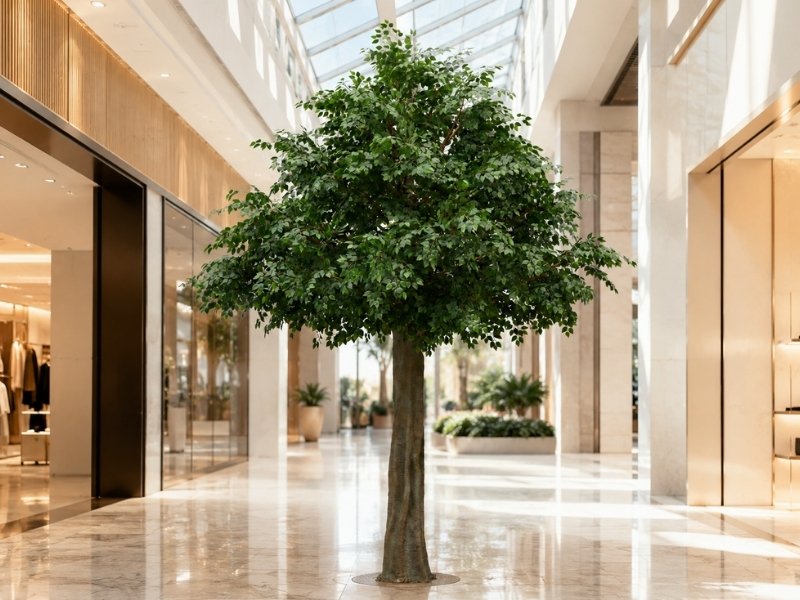 Artificial tree for retail shopping mall interiors