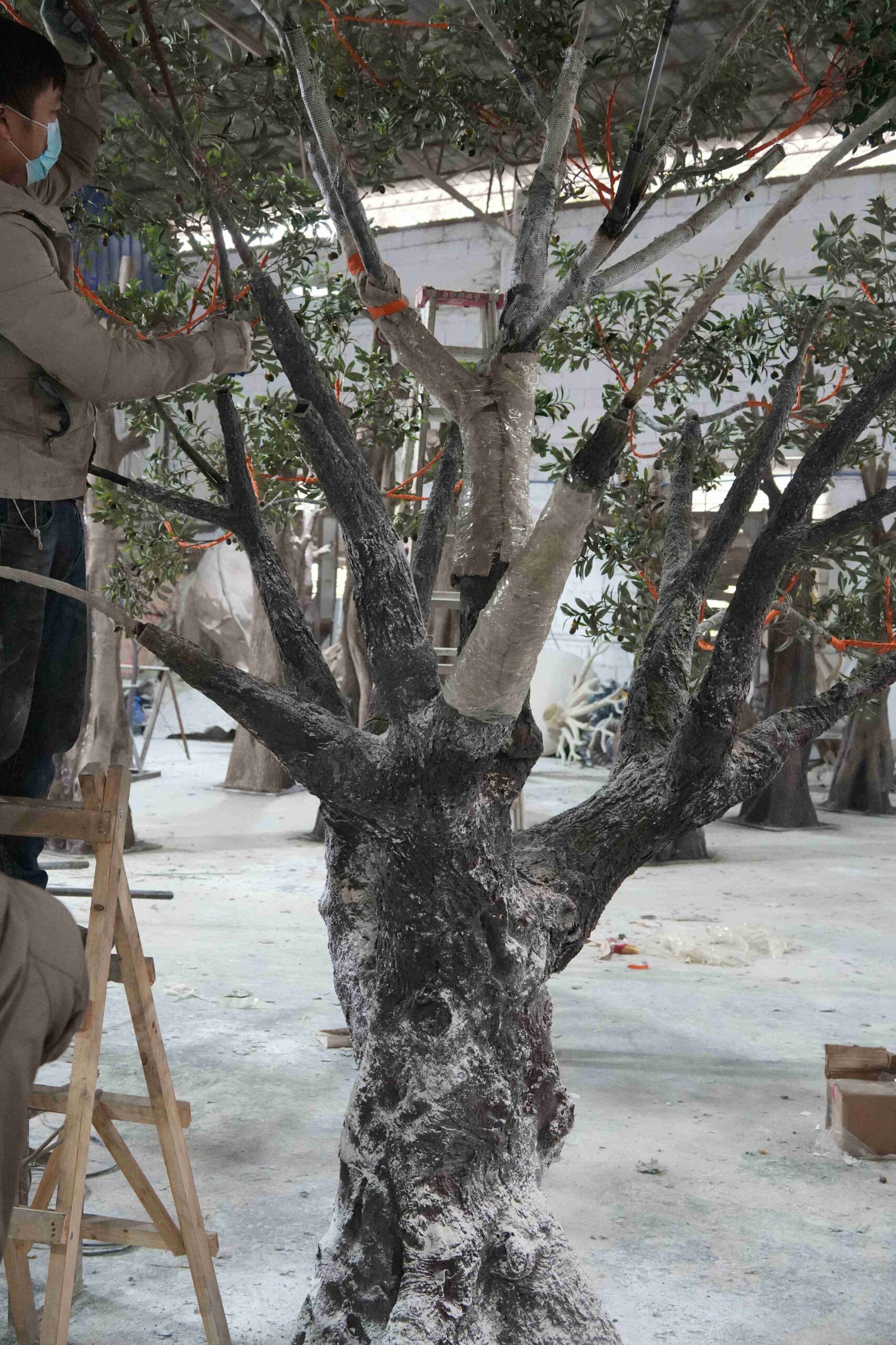 Hand-Finished Artificial Olive Tree Bark Hand-finished fiberglass artificial olive tree bark texture