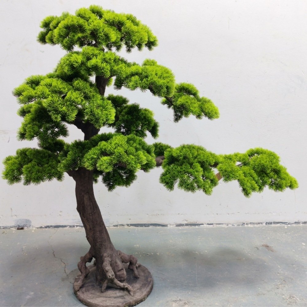 Decorative artificial Welcome Pine with an exposed-root trunk