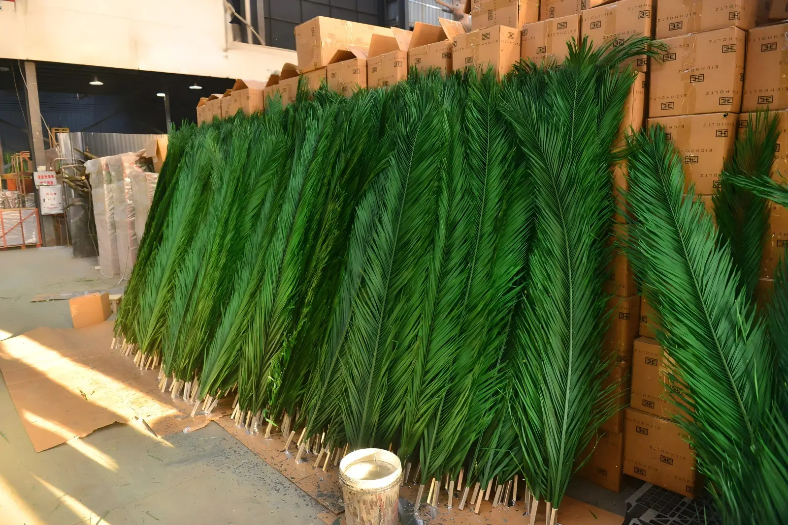 Preserved Phoenix date palm foliage with feathered fronds