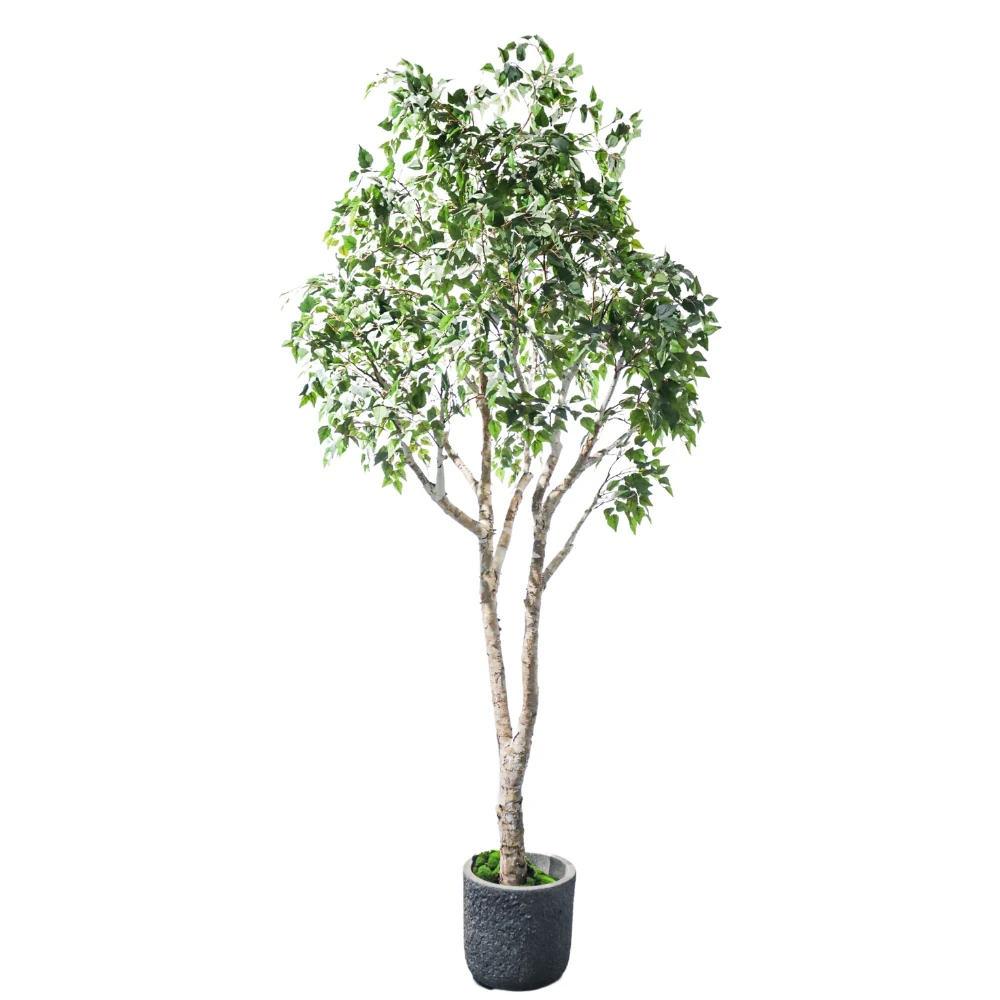Real-bark artificial birch tree 14425044 full product view