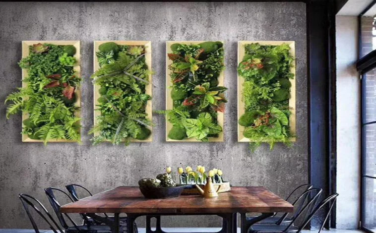 Framed artificial plant wall art