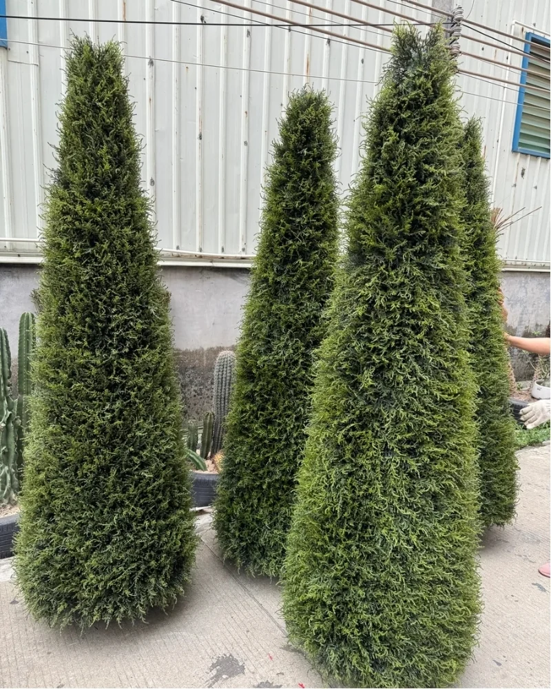 Large custom artificial Italian cypress trees