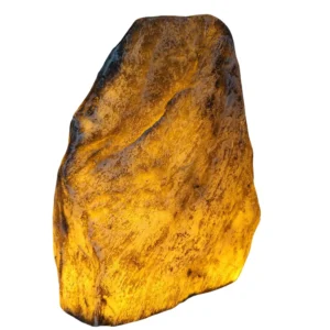 Oakco Illuminated Artificial Landscaping Rock 320ZL3081C, illuminated angle view
