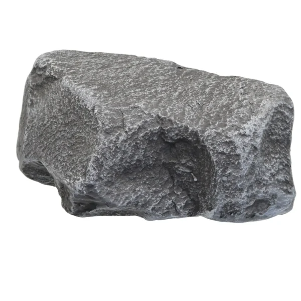 Low-profile decorative artificial rock 320ZL3107B in a grey finish