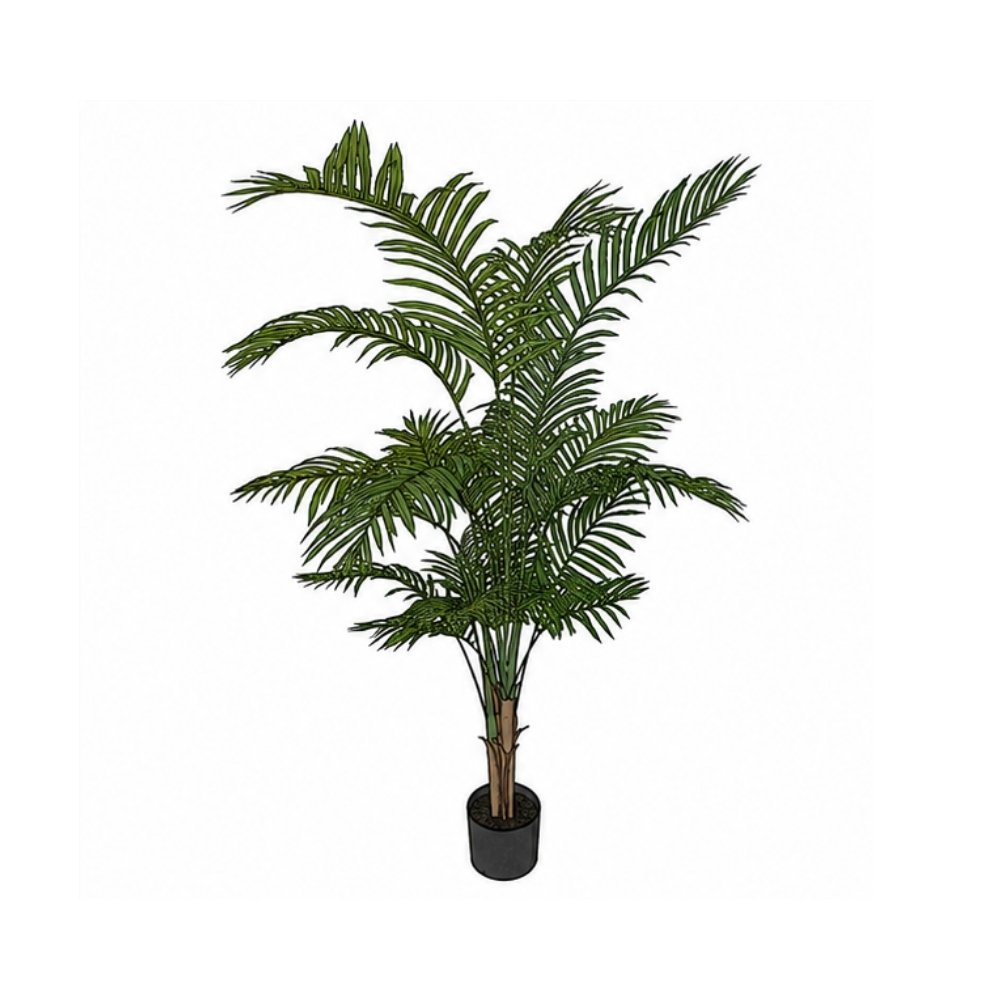 Artificial palm plant 3D model for commercial interior landscape and spatial planning