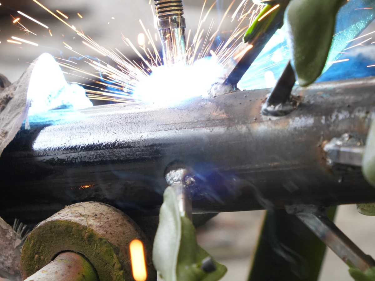Artificial Palm Tree Structural Welding Welding detail on the internal structure of an artificial palm tree