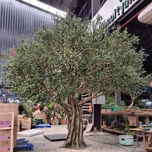 artificial olive tree in factory